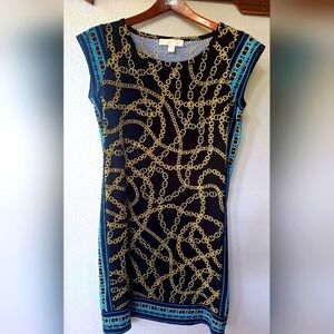 Michael Kors Keegan Chain Link Cap Sleeve Stretch Dress Womens Size M